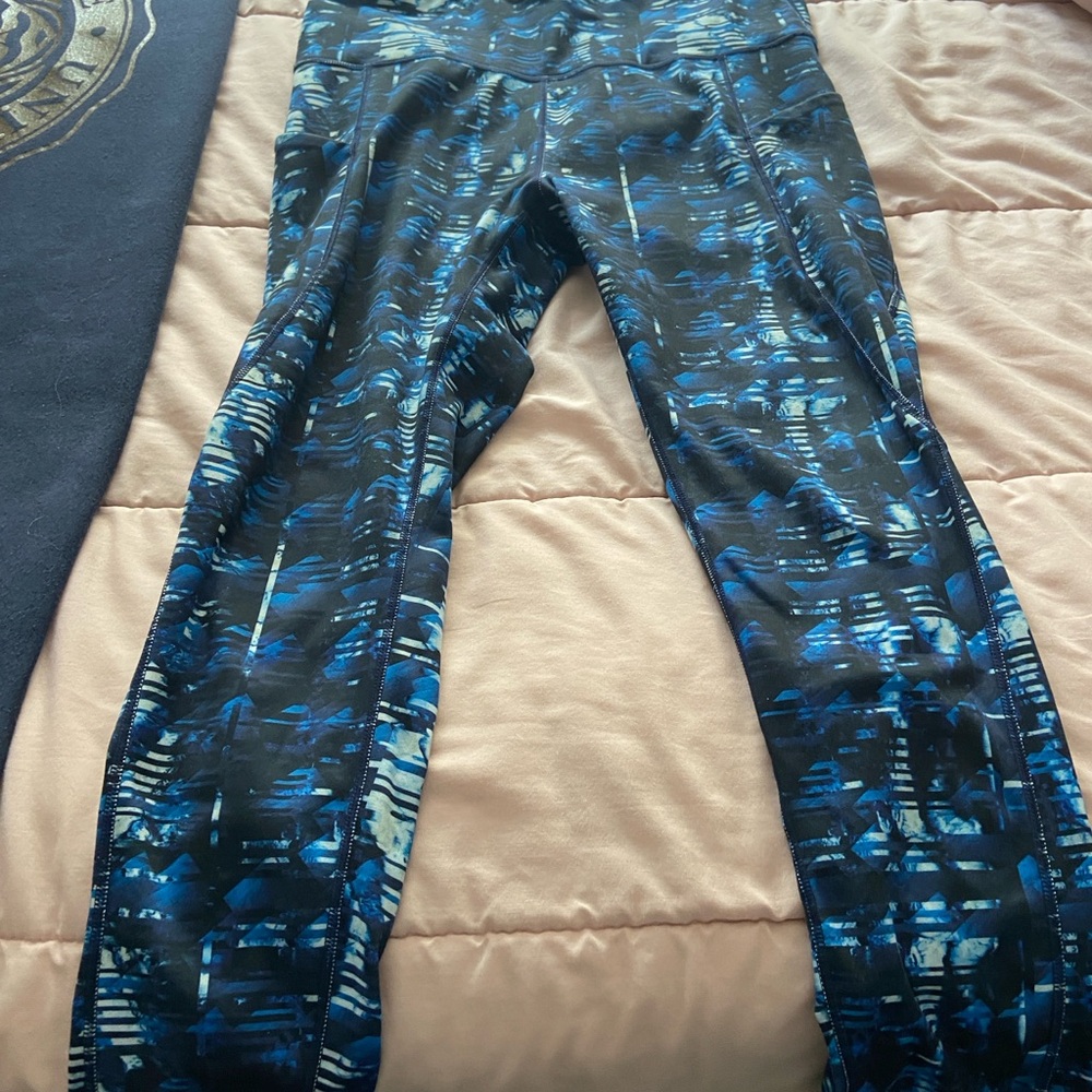 Blue and Black Patterned Leggings